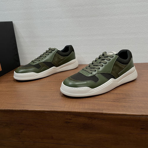 Zegna Suede Cowhide Spliced Mesh Casual Sneakers