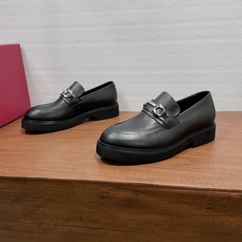Ferragamo Gancini Buckle Suede Moccasin Shoes