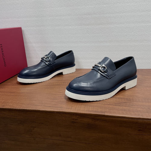 Ferragamo Gancini Buckle Suede Moccasin Shoes