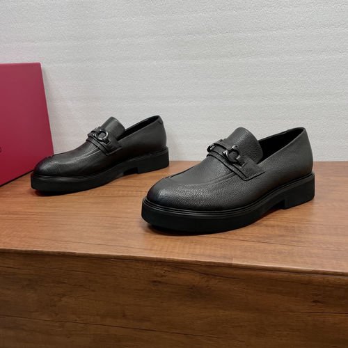 Ferragamo Gancini Buckle Suede Moccasin Shoes
