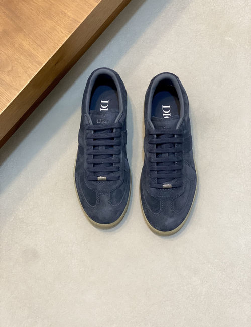 Christian Dior CD Oblique Embroidered Suede Leather Stitching Sneakers