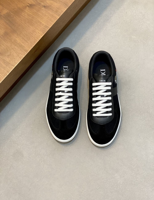 Christian Dior CD Oblique Embroidered Suede Leather Stitching Sneakers
