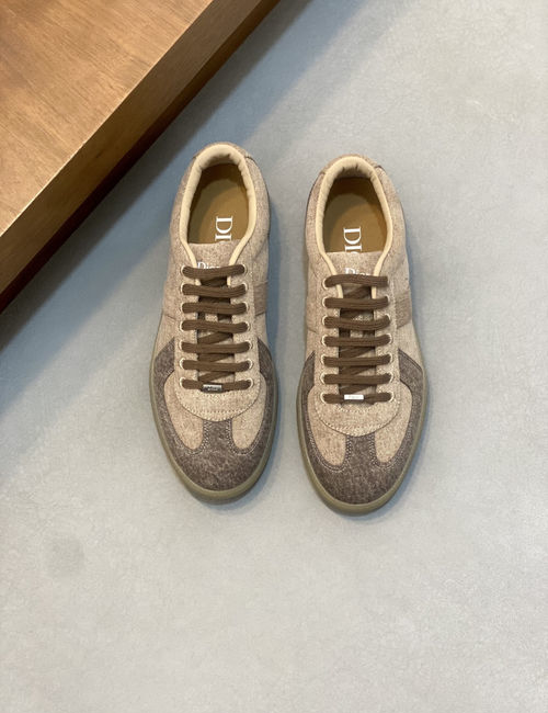 Christian Dior CD Oblique Embroidered Suede Leather Stitching Sneakers
