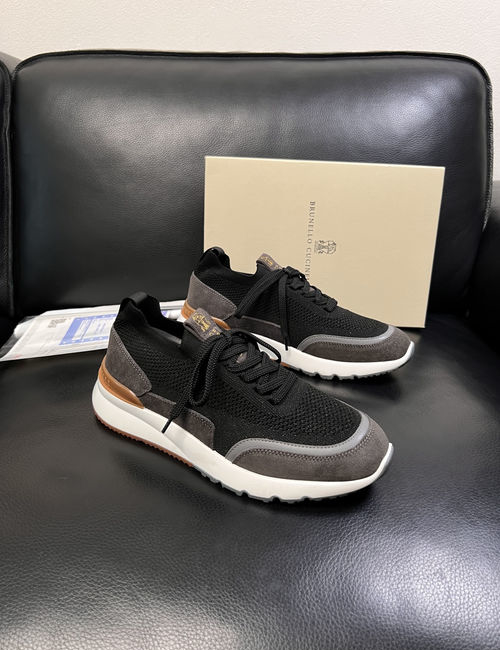 Brunello Cucinelli BC Stitching Leather Casual Shoes
