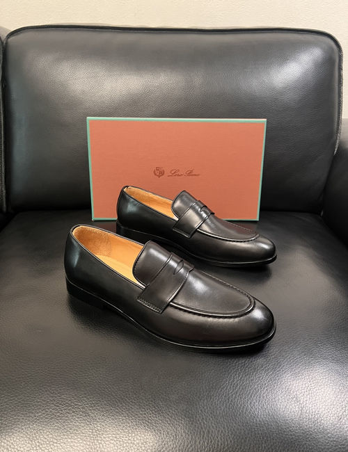 Loro Piana LP Stitched Leather Dress Shoes