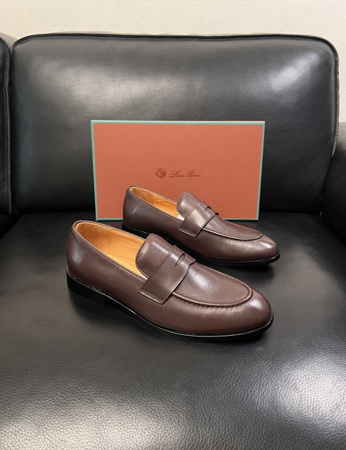 Loro Piana LP Stitched Leather Dress Shoes