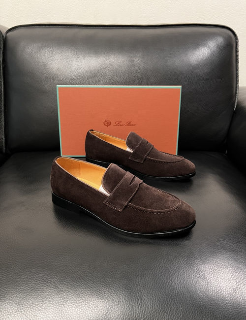 Loro Piana LP Stitched Leather Dress Shoes