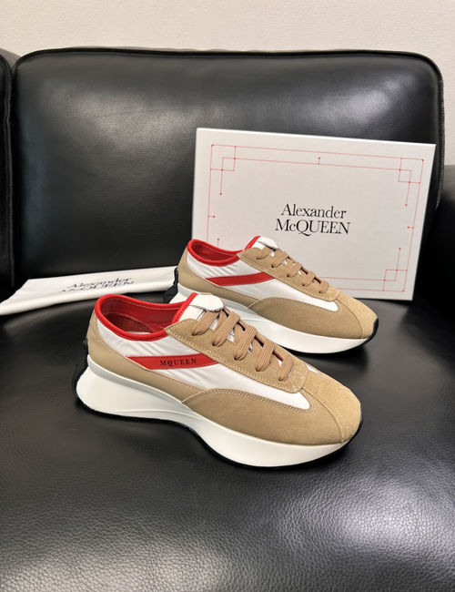 McQueen Casual Shoes Leather Upper Sheepskin Lining Original Sole