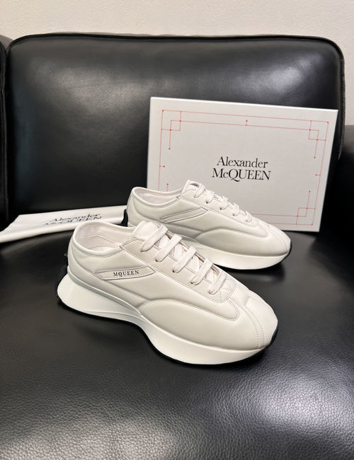 McQueen Casual Shoes Leather Upper Sheepskin Lining Original Sole