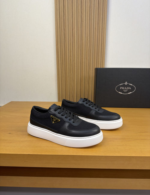 Prada Nappa Leather Canvas Casual Sneakers