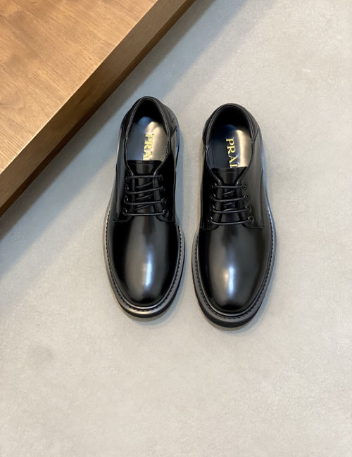 Prada Platform Calfskin Casual Derby Shoes