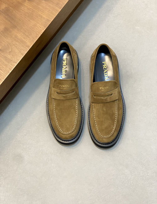Prada Platform Calfskin Casual Derby Shoes