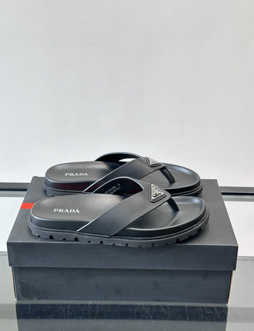 Prada Leather Thick-sole Flip Flops