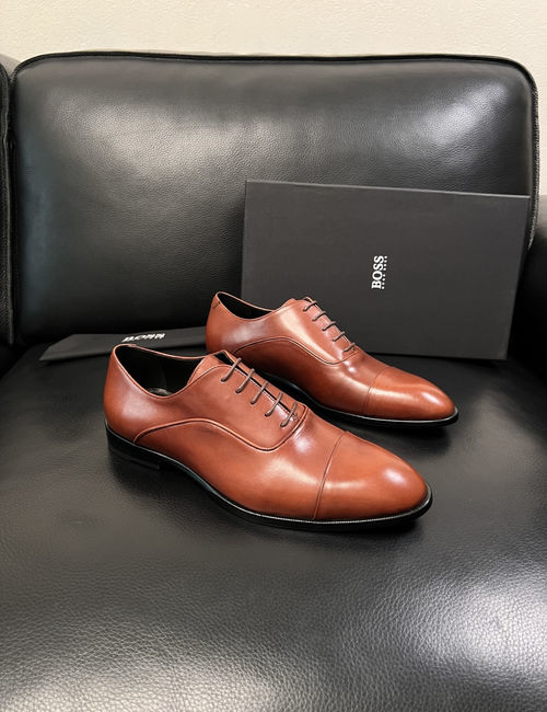 Hugo Boss Stitched Leather Formal Dress Shoes