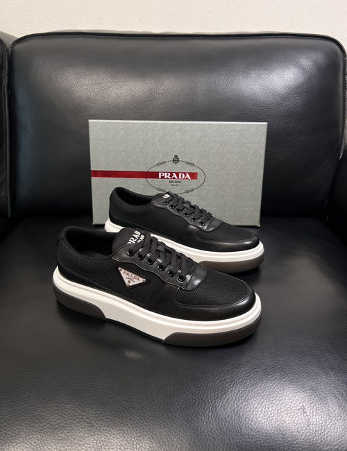 Prada Premium Leather Sneakers With Original Sole