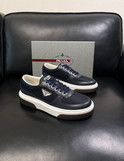 Prada Premium Leather Sneakers With Original Sole