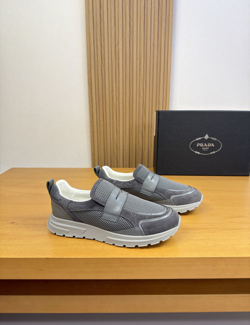 Prada Leather Mesh Casual Sneakers