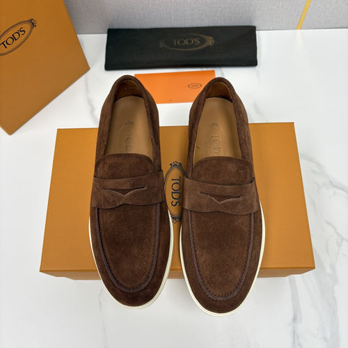 Tods Raffia OTV Suede Leather Loafers