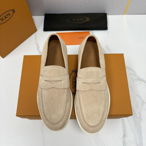 Tods Raffia OTV Suede Leather Loafers