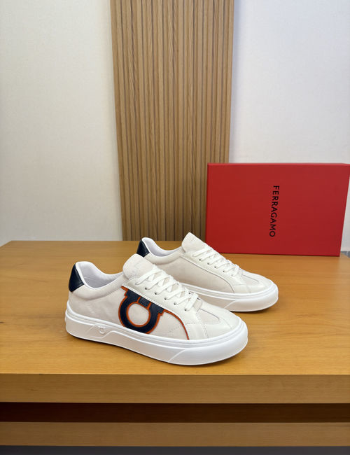 Ferragamo Casual Leather Sneakers With Logo