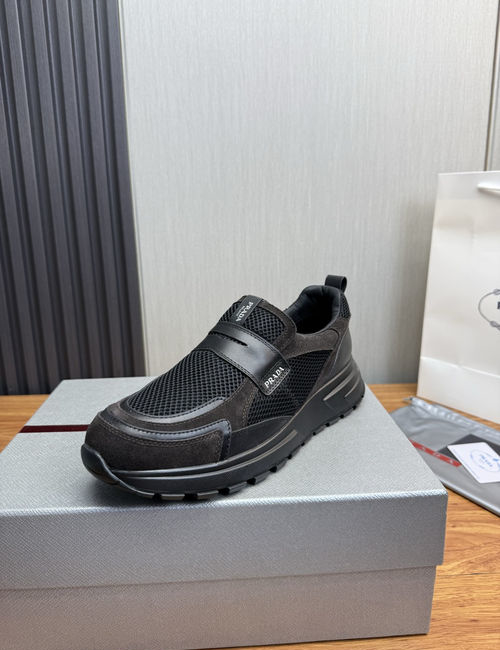 Prada Collapse Slip-on Sneakers With Leather Upper