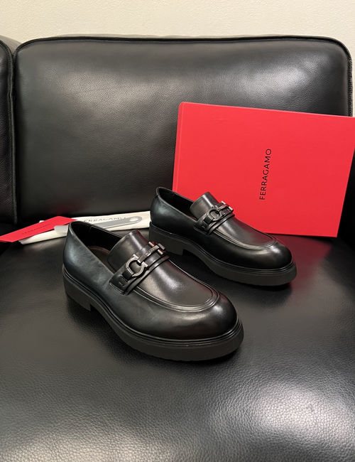 Ferragamo Premium Leather Casual Sneakers With Soft Soles