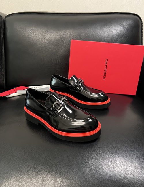 Ferragamo Premium Leather Casual Sneakers With Soft Soles