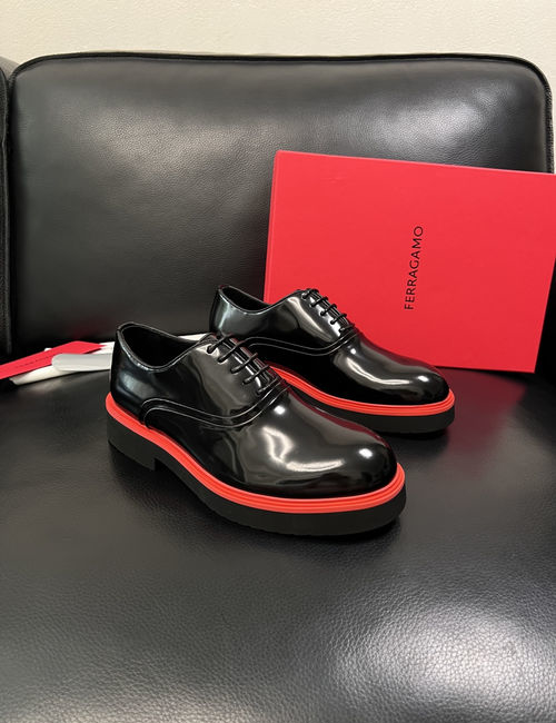 Ferragamo Premium Leather Casual Sneakers With Soft Soles