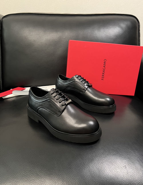 Ferragamo Premium Leather Casual Sneakers With Soft Soles