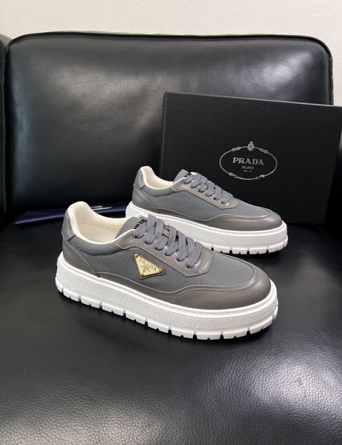 Prada Premium Leather Casual Sneakers With Original Sole