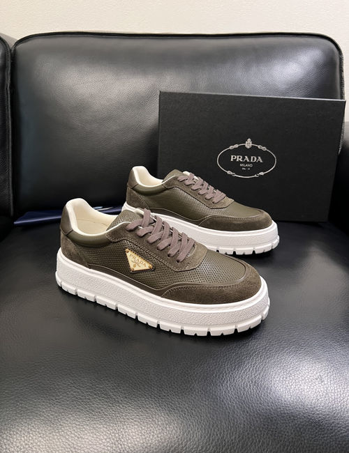 Prada Premium Leather Comfort Sneakers