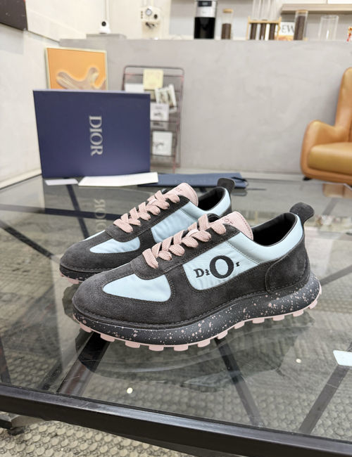 Christian Dior CD Casual Shoes Suede Canvas Comfortable Sole