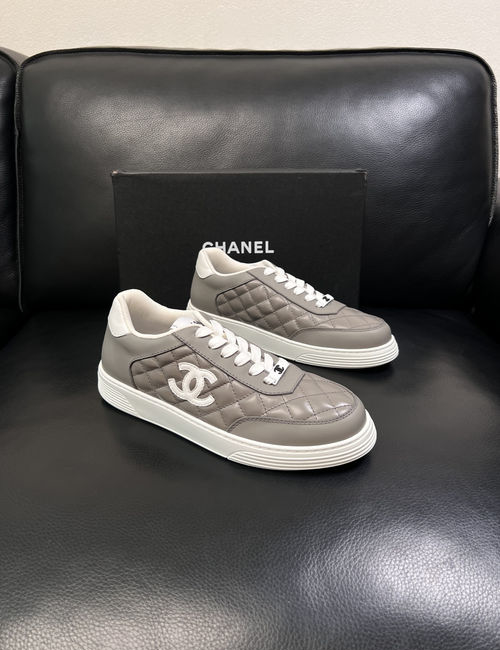 Chanel Leather And Printed Fabric Casual Shoes