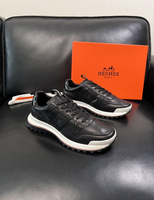 Hermes Top Grade Craft Leather Casual Sneakers