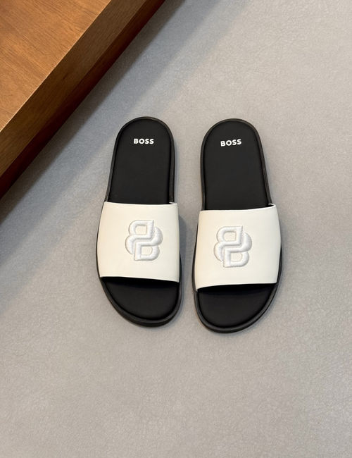 Hugo Boss Classic Leather Sandals With Water Wave Sole