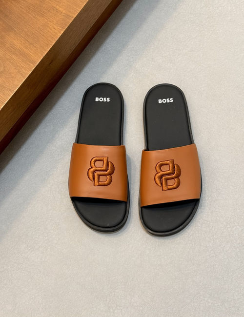 Hugo Boss Classic Leather Sandals With Water Wave Sole