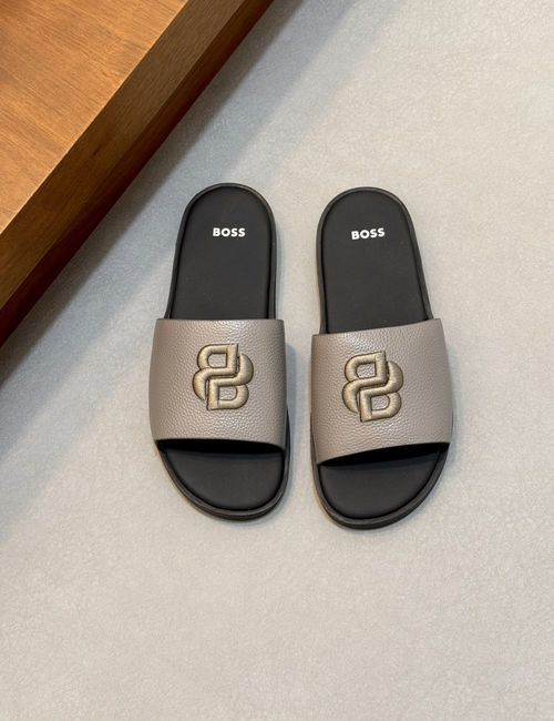 Hugo Boss Classic Leather Sandals With Water Wave Sole