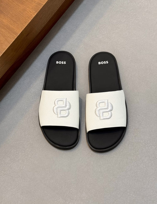 Hugo Boss Classic Leather Sandals With Water Wave Sole