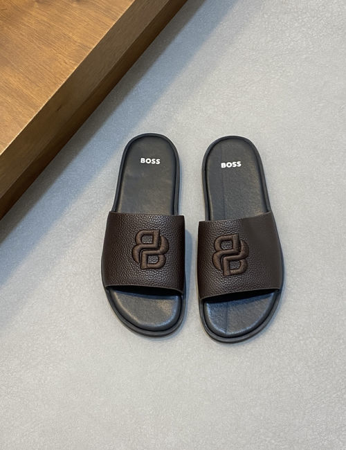 Hugo Boss Classic Leather Sandals With Water Wave Sole