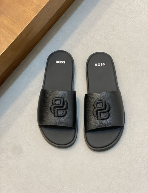 Hugo Boss Classic Leather Sandals With Water Wave Sole