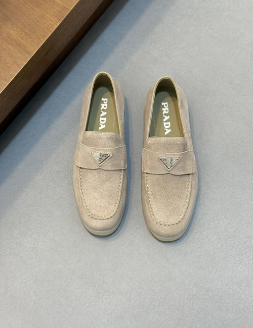 Prada Suede Loafers With Rubber Outsole