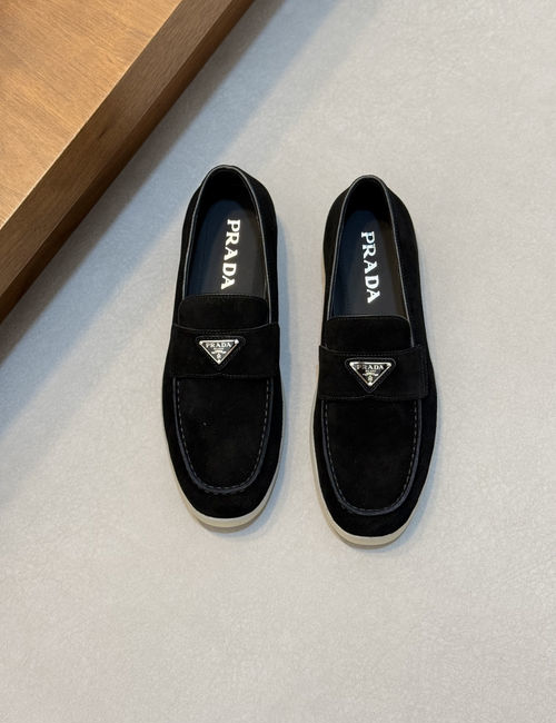 Prada Suede Loafers With Rubber Outsole