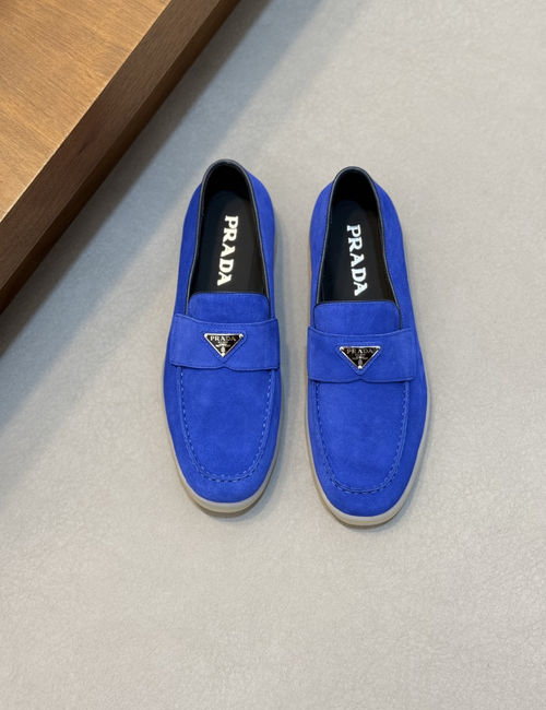 Prada Suede Loafers With Rubber Outsole
