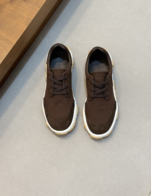 Hermes Multi Material Splicing Casual Sneakers