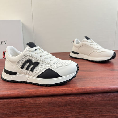 Moncler Trailgrip Leather Sneakers White Black
