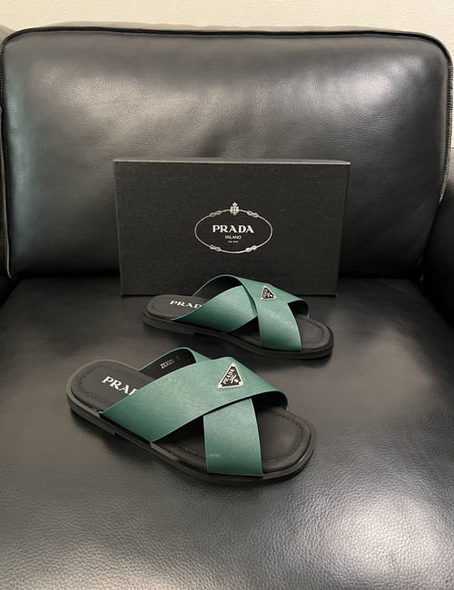 Prada Slides Premium Cowhide Upper Soft Insole Comfortable