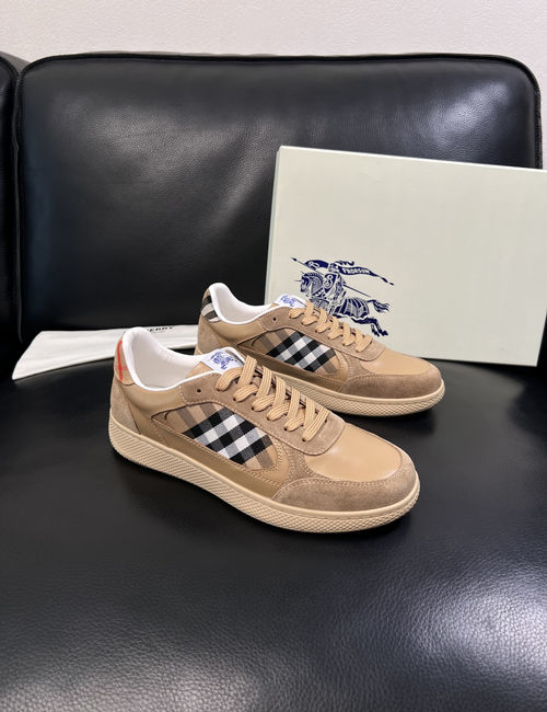 Burberry Premium Stitched Sneakers With Cowhide Upper