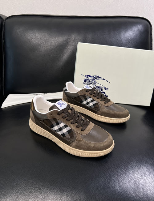 Burberry Premium Stitched Sneakers With Cowhide Upper
