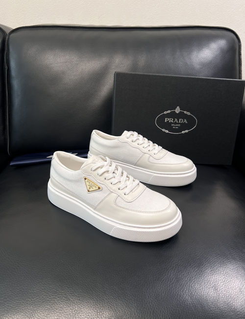 Prada Cowhide And Fabric Casual Sneakers