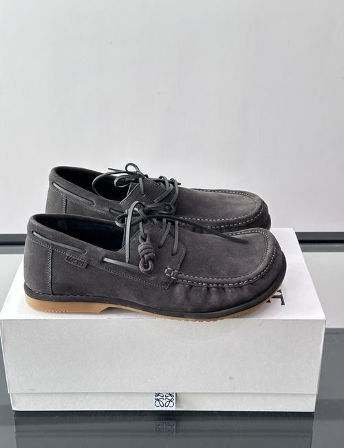 Loewe Suede Lace-up Loafer Shoes